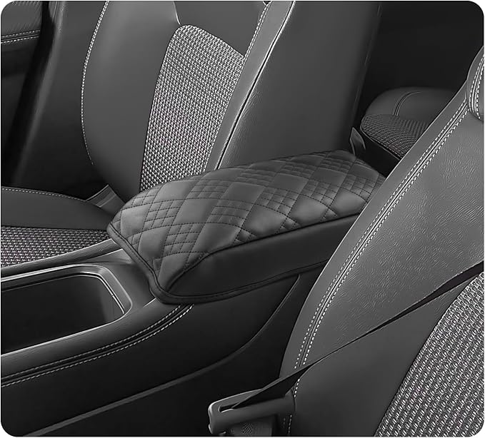 LUWU 2025 Kicks Center Console Cover Compatible with 2025 Nissan Kicks Accessories 2025 Kicks S/SV/SR Armrest Cover Armrest Console Cover (Thick Black)