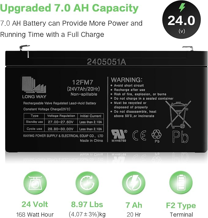 OTTARO 24V 7AH Battery for Ride on Car UTV