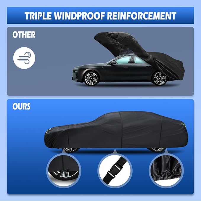 Migaven 6 Layers Car Cover Custom Fit for Honda CRV 1997-2023, Toyota RAV4 1996-2023, Waterproof Full Exterior Cover Rain Sun Protection with Door Zipper