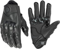 KEMIMOTO Motorcycle Leather Gloves, Sheepskin Protective Gloves for Men and Women, Touchscreen Compatible, Hard Knuckle，Gear for Motorcross Racing Cycling