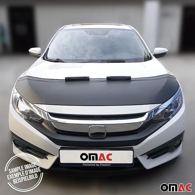 OMAC Car Bonnet Mask Hood Bra for Toyota Yaris 2013-2020 Black 1 Pc