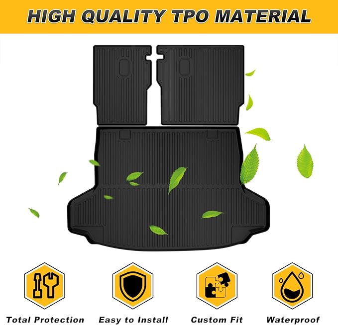 2025 HRV Cargo Liner & Backrest Mat Fit for Honda HR-V HRV 2023 2024 2025 2026 & Acura ADX 2025: All Weather Protection Cargo Mat with 2nd Row Back Seat Protector - TPE Trunk Liner HRV Accessories