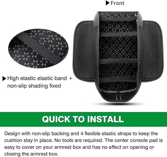 Shademax for Toyota 4Runner Center Console Cover, Armrest Cover for Toyota 4Runner Accessories 2010-2023 2024, Center Console Pad PU Leather Armrest Seat Box Cover Protector with Pockets Storage Bag