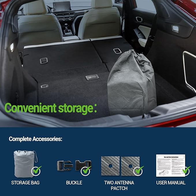 All Weather Waterproof SUV Car Cover, 7-Layer Non-Woven Cotton SUV Covers for Automobiles Car Snow Cover, Full Exterior Covers, Winter Rain Sun, Grey, Size SUV S1 175”-187”