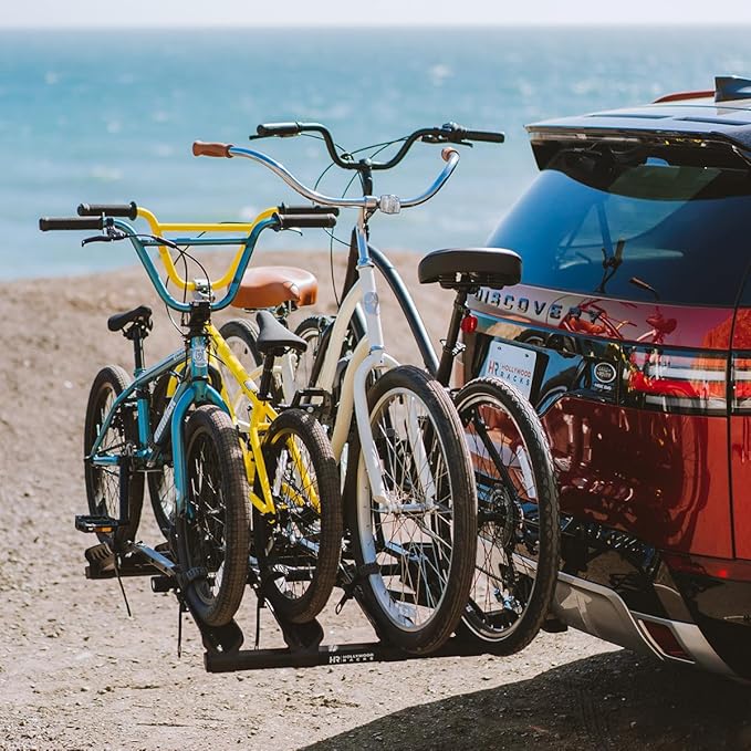 Hollywood Racks Destination 4 Hitch Bike Rack, Lightweight, Black - Platform Style Bike Rack for Car Carries up to 4 Bikes for Safe, Secure Transport - Fits Most Bike Styles, Sizes and Models