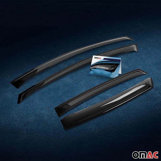 OMAC Window Visor Vent Rain Deflector for Honda Civic Hatchback 2006-2011 Smoke 4 Pcs