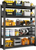 72" H Garage Shelving Unit, Garage Storage Shelves 2500LBS Heavy Duty Shelving, Adjustable 5 Tier Metal Shelving Utility Shelf, Storage Rack for Industrial, Warehouse, Basement (18" D*39.3" W*72" H)
