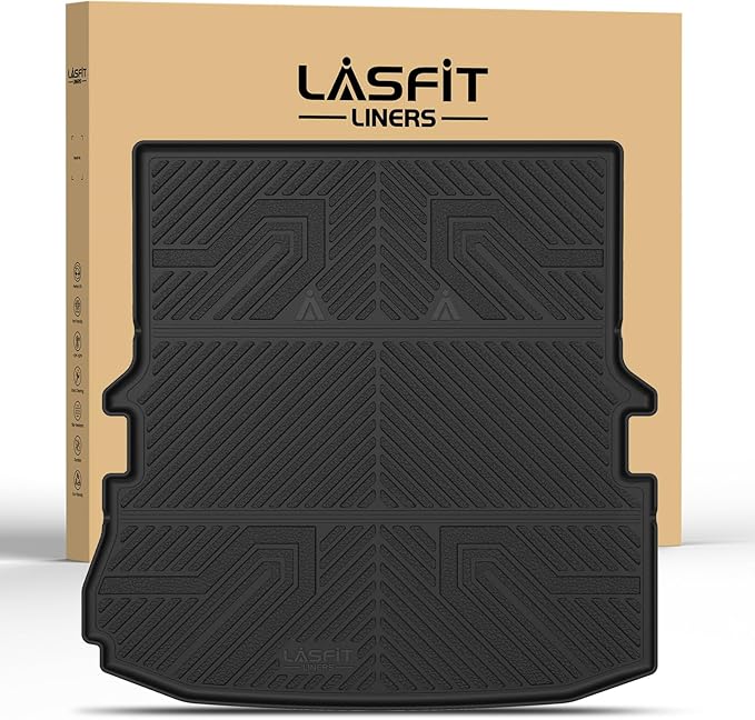 LASFIT Trunk & Backrest Mat for Ford Explorer 2015-2019, Custom Fit All Weather Protector TPE One-Piece Design Easy Installation Trunk with Seatback Mat, 1pc Black