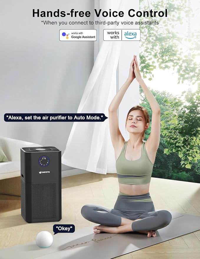 4000ft² Air Purifiers for Home Large Room, Smart WIFI Air Purifiers APP & Alexa Control Air Cleaner, H13 Ture HEPA Filter for Pet Dander Smoke Dust, 22dB Sleep Mode for Bedroom (AP404 WIFI）