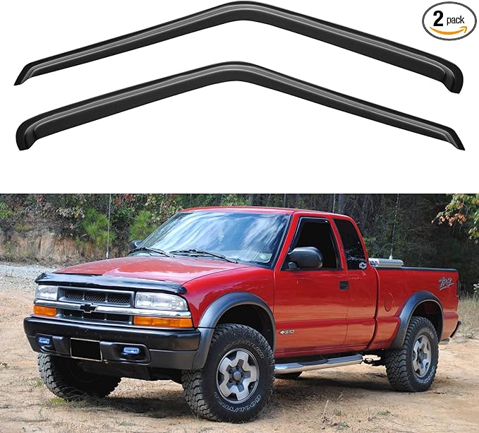Window Visors Rain Guards for 1994-2004 Chevrolet S10/GMC Sonoma, Out-Channel Window Vent Wind Deflectors Visors Shades for 1995-2005 S10 Blazer/S15 Jimmy, 1996-2000 Isuzu Hombre, 2PCS