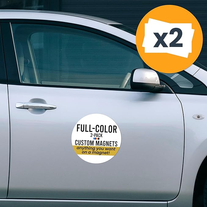 Magnet Me Up Customizable and Personalized Automotive Magnet Decals (12" Round)