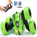 Remote Control Car for 6-12 Year Old Double Sided 360°Rotating 4WD RC Cars with Headlights 2.4GHz Rechargeable Electric Stunt Race Car Toy for Boys Girls Birthday Gifts(Green)
