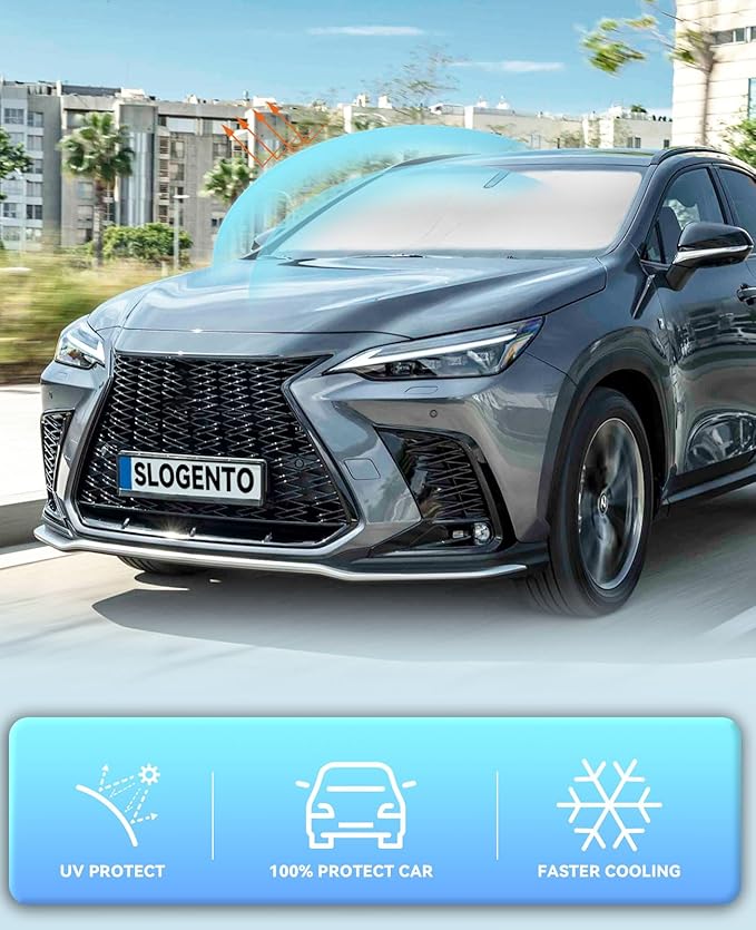 Sun Shade for NX300h/NX300/NX200t Windshield Sunshades for 2015-2020 2021 Lexus NX SUV Windshield Cover for NX300 NX300h Front Window Shields Protector Sun Visor Blocks UV Rays Car Accessories