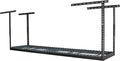 MonsterRax Overhead Garage Storage Rack 2x8, Ceiling Mounted Shelving, Adjustable Hanging Organizer, Heavy Duty Steel, 350 Pound Capacity, Color: Hammertone, Adjusts 12-21" from Ceiling