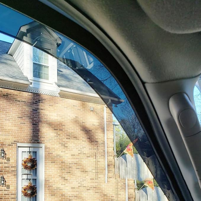 Side Window Deflector Visor fit for 2005-2022 Nissan Frontier Crew cab (with 4 Full Size Doors),Outside Mount Tape-on Shatterproof Rain Guard,4pcs Dark Smoke Nice Looking Window Shades 94407