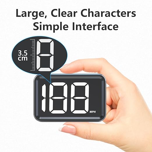 GPS Digital Speed Meter with MPH, Car Head Up Display for All Cars, USB Cable Plug & Play