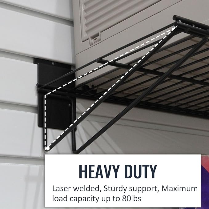 Slatwall Panel Garage Organizer PVC Slatwall Heavy Duty Wall Mounted Rack, Interlocking Slat Wall Panels for Tool Organization Peg Board(2 Pack Black)