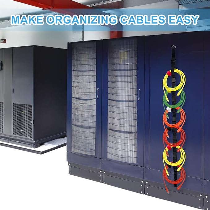3 Pcs Extension Cord Organizers Storage Garage Extension Cord Holder with 6 Slots Organizer Straps with 28 Pcs Cable Ties 6 Pcs Hardware Nails for Vertical Space Cable Hose Rope String Lights