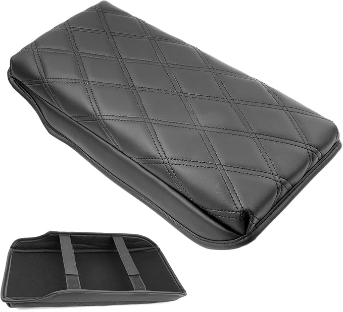 SXCY for 2023 2024 2025 Toyota Crown Armrest Cover Pad for Toyota Crown Accessories 2023-2025 Crown Signia Center Console Cover Cushion 2025 Crown Middle Console Cover (Add-Pad w/Argyle&Black Line)