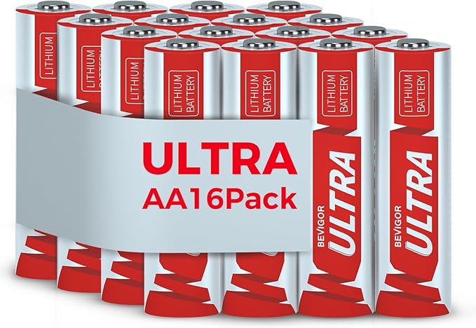 BEVIGOR Lithium Batteries AA, AA Batteries 16Pack, 3500mAh 1.5V AA Lithium Battery, Double A Battery, Longer Lasting AA Batteries for Trail Camera, Flashlight, Toys, Remote Control【Non-Rechargeable】