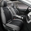 Leather Car Seat Covers,Breathable and Waterproof Faux Leather Automotive Seat Covers for Cars SUV Truck Sedan,Universal Driver Seat Cover Grey&Black