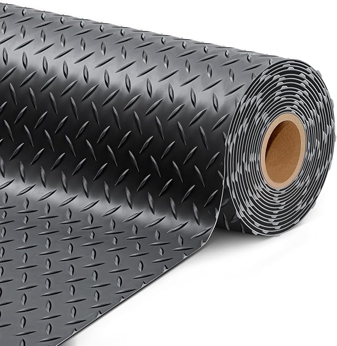 7.5 x 17 FT Garage Floor Mat, Thickened PVC Parking Mat, Anti-Slip Garage Floor Runner & Protector Mat Fits for SUVs, Compact SUV, Sports Car, Heavy Motorcycle, Golf Cart
