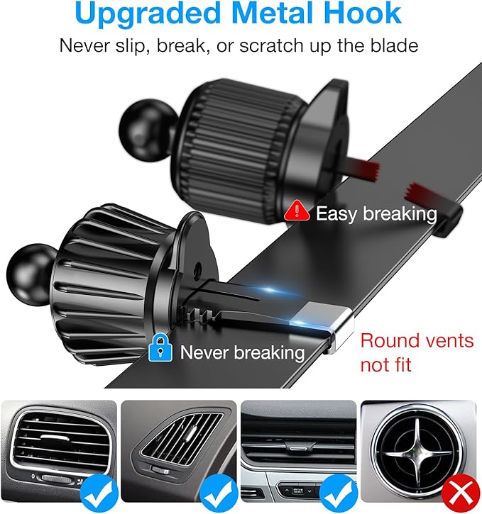 Kaistyle for MagSafe Car Mount Charger【Stronger Magnets】 iPhone Magnetic Wireless Car Charger【Dashboard+Vent】 for Magsafe Charger Cell Phone Car Mount for iPhone 16 Pro Max 15 14 13 12 MagSafe Cases