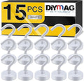 DIYMAG Magnetic Hooks, 30Lbs Strong Heavy Duty Cruise Magnet S-Hook for Classroom, Fridge, Hanging, Cabins, Grill, Kitchen, Garage, Workplace and Office Etc, (15 Pack-White)