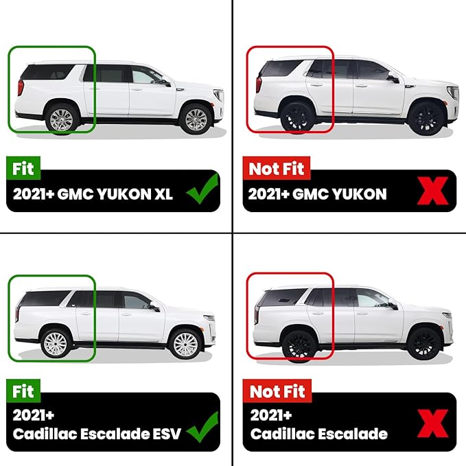 LASFIT Floor Mats & Cargo Liner 2021-2025 & Only 7 Seats (Not for 8/9 Seats) for Chevy Suburban/GMC Yukon XL(Only Yukon XL, Not Fit Yukon)/Cadillac Escalade ESV(Only Escalade ESV, Not Fit Escalade)