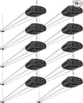 BBOUNDER 10 Pack Linkable LED Utility Shop Light, 4400 LM, 6500K Cool Daylight, 4 FT Integrated Fixture for Garage, 40W Equivalent 250W, Surface + Suspension Mount, Black