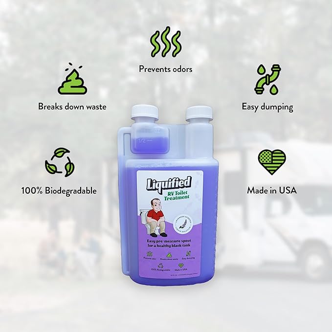 Liquified RV Toilet Treatment - Black Holding Tank Digester - Odor Eliminator - Lavender Scent - Matts RV Reviews (Lavender, 16oz)