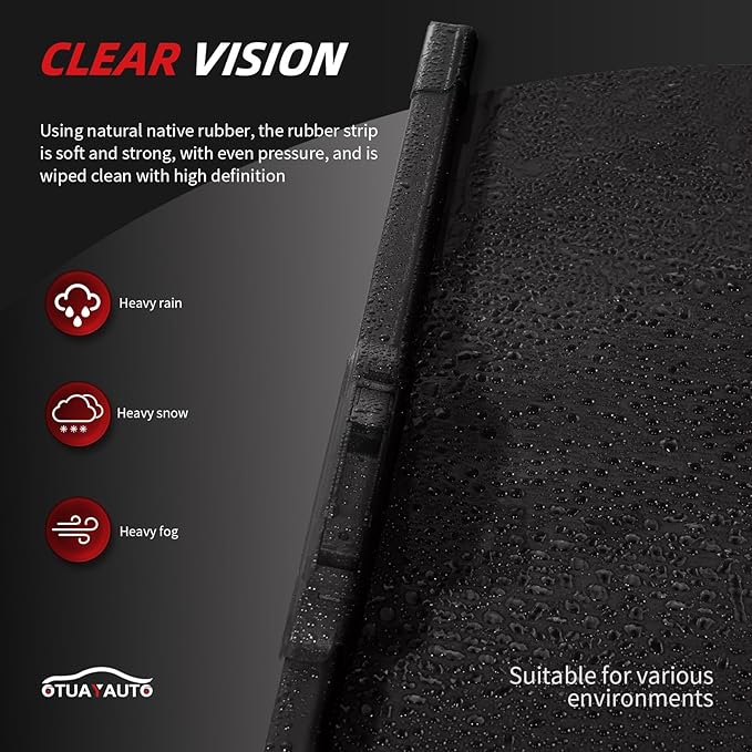 OTUAYAUTO Premium Windshield Wiper Blades - Replacement for Dodge Journey 2009-2020 - Precision Fit, All-Weather Performance, Front and Rear Wiper Blades, J/U Hook - 24"+19"+12" (Pack of 3)