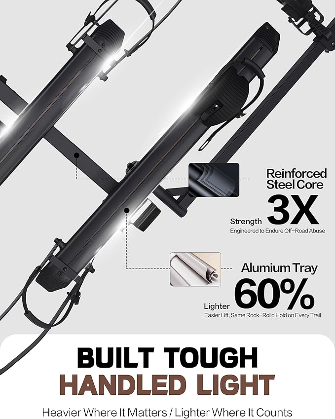 Rockland Foldable 2-Ebike Rack, 200 lbs Capacity, Hitch Mount Electric Bike Rack, Fits up to 5" Fat Tire Width and 50" Wheelbase, Ebike Carrier Rack for 2" Receiver for Cars SUVs Vans RVs