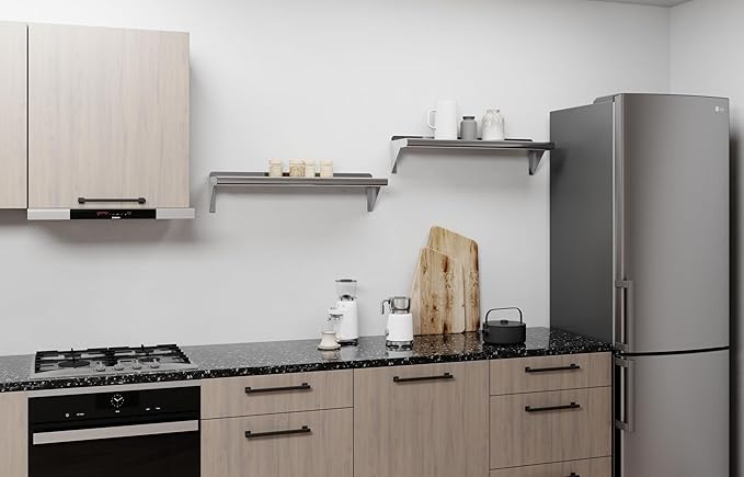 AmGood 30" Long X 8" Deep Stainless Steel Wall Shelf | NSF Certified | Appliance & Equipment Metal Shelving | Kitchen, Restaurant, Garage, Laundry, Utility Room
