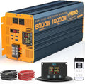 5000 Watt Power Inverter Pure Sine Wave 12V DC to 110V 120V 10000W Peak Heavy Duty Inverter with Remote Control and LED Display, 4 USB/Type-C Ports & 2 AC Outlets Car Charger for Vehicles RV