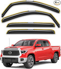 in-Channel Window Rain Guards Fit for Truck Toyota Tundra 2007-2021 CrewMax Extra Durable Window Deflectors Window Visors Vent Visors Vent Shades Car Accessories-4 pcs Q27