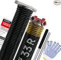 Pair of 1.75" Garage Door Torsion Springs Set with Non-Slip Winding Bars&Gloves, High Precision Electrophoresis Oil-Free Black Coated for Replacement, MIN 16,000 Cycles (0.250 x 1.75"x 33")