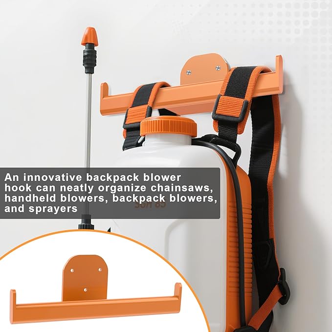 Backpack Leaf Blower Hanger, Backpack Sprayer Wall Mount, Lawn Care Accessories, Garage Storage, Weed Eater Hanger Garage Organization Storage, 2 Pack