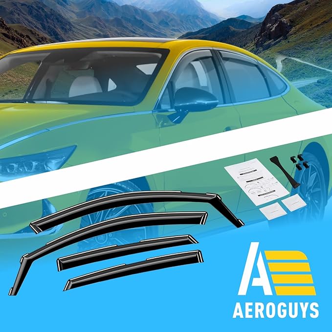 Extra Durable Window Deflectors in-Channel Window Visors Rain Guards Fit for Hyundai Sonata 2020-2025, Sun Visors, Wind Vent for Shades, Exterior Car Accessories - 4pcs. AG0802