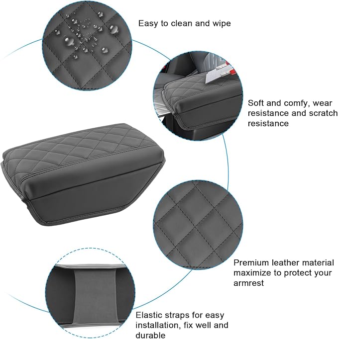 SXCY for 2024 2025 Sportage Armrest Cover Pad for Kia Sportage 2024 2025 Accessories 2023 2024 2025 Sportage Center Console Cover 2025 Sportage Middle Console Cover (Thicken Pad Checkered Pattern)