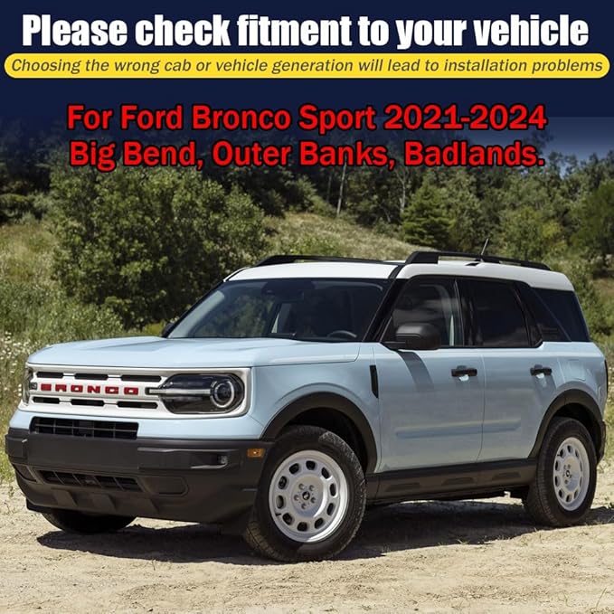 Rain Guards for Ford Bronco Sport 2021-2024 Big Bend Outer Banks Badlands,Tape-on Side Window Deflectors for Ford Bronco Sport,Window Visors for Ford Trucks,for Ford Car Accessories,4 pcs