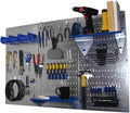 Wall Control Pegboard Organizer 4 ft. Metal Pegboard Standard Tool Storage Kit with Galvanized Toolboard and Blue Accessories