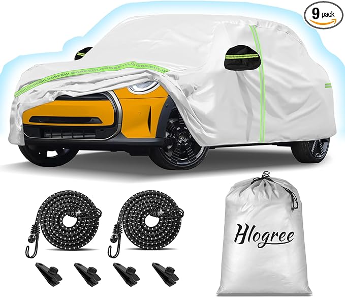 Car Cover for 2002-2025 Mini Cooper/Cooper S/Hardtop/Convertible 2-Door,Full Exterior Car Covers for Automobiles All Weather Waterproof Heavy Duty,Zipper/Cotton Rain UV Proof Custom fit【210T Taffeta】
