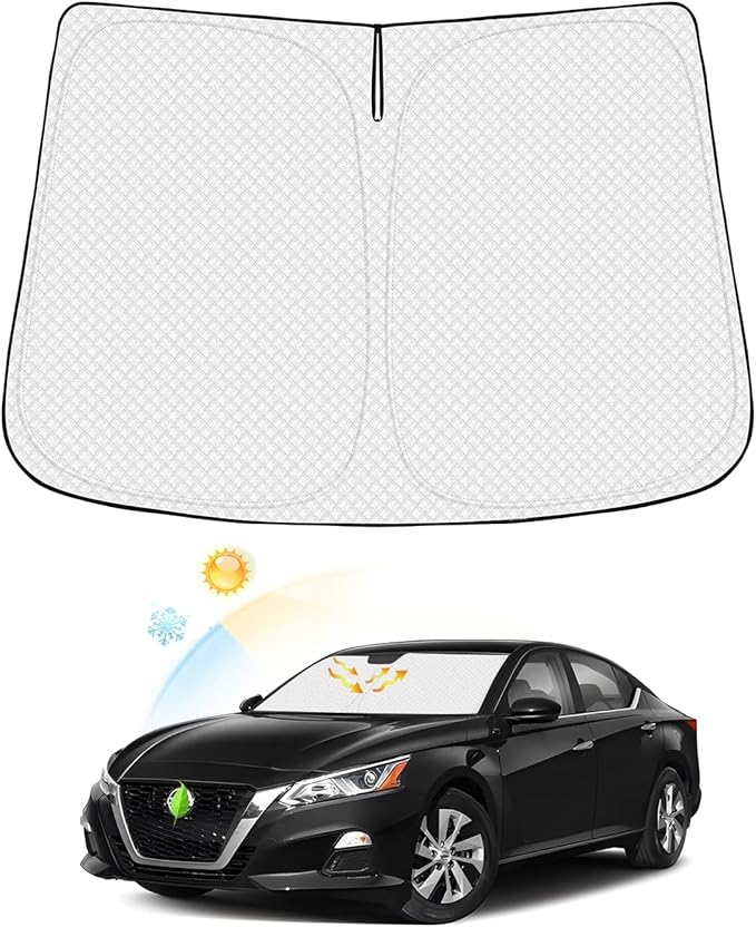 Windshield Sun Shade for 2019-2025 2026 Nissan Altima Accessories Thicken 6-Layer Foldable Front Window Sunshade Cover Sun Visor Protector Block UV Rays Keep Vehicle Cool