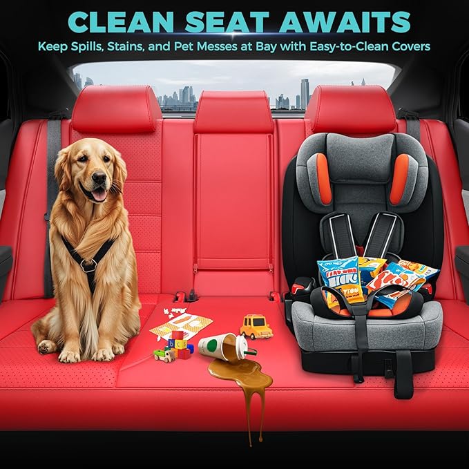 Leather Seat Covers for Toyota Camry 2025 LE SE Hybrid - Custom Fit Car Seat Cover Full Set, Luxury Waterproof Interior Accessories, Breathable Automotive Cushion Protectors, Red