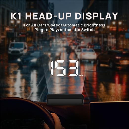 Heads up Display for Cars,Car HUD,Head up Display for Car,Digital GPS HUD Speedometer,USB Cable Plug and Play,Automatic Brightness Adjustment,Large Font Display (K1-White)