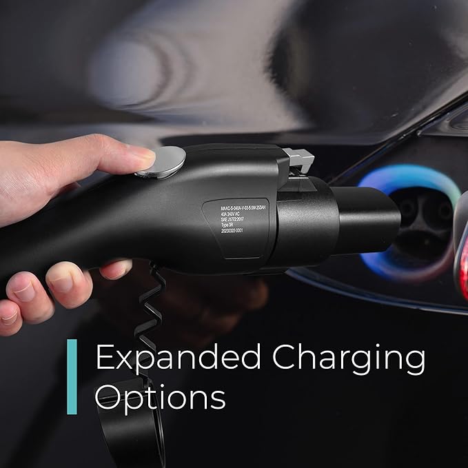 Lectron J1772 to Tesla Adapter 80 Amp (250V) - EV Charging Adapter Compatible with Tesla Model S/3/X/Y/Cybertruck and All Electric Vehicles in The NACS Alliance (Black)