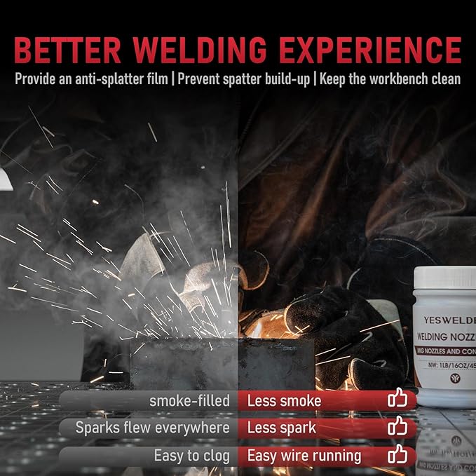 YESWELDER Welding Nozzle Gel for MIG Welding, Anti-Spatter Dip Gel for MIG Torch And Contact Tips 16 Ounces