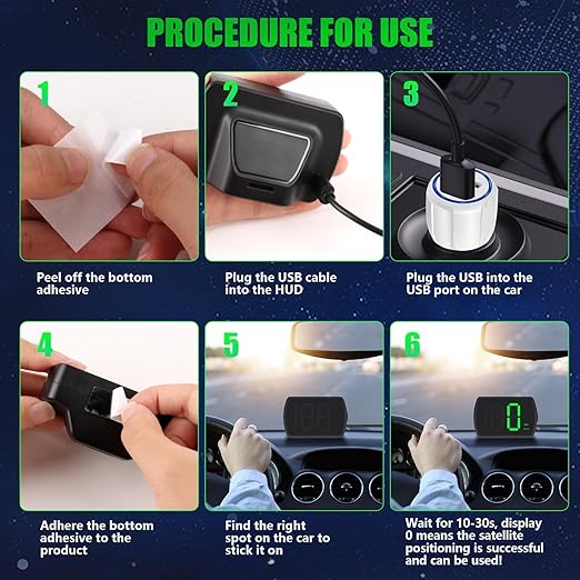 GPS Digital Speedometer for Car MPH, Golf Cart Universal HUD Speed Meter, Head Up Display Car Accessories with LED Large Font, Plug and Play for Car Truck Motor SUV All Vehicles