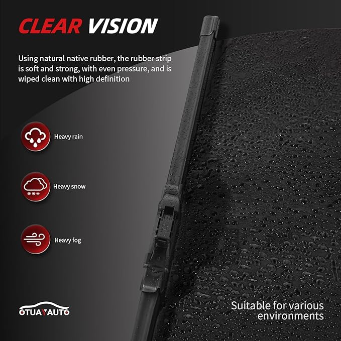 OTUAYAUTO Premium Windshield Wiper Blades - Replacement for Chevrolet Traverse 2012-2017 - Precision Fit, All-Weather Performance, Front and Rear Wiper Blades, Pinch Tab - 24"+21"+13" (Pack of 3)